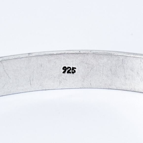 Vintage Sterling Silver 925 Proverbs 17:17 "A Friend Loves" Cuff Bracelet 7.5" - Picture 5 of 9